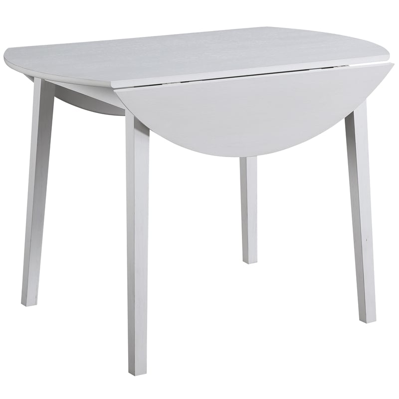 Pemberly Row Modern / Contemporary White Wood Drop-leaf Dining Table