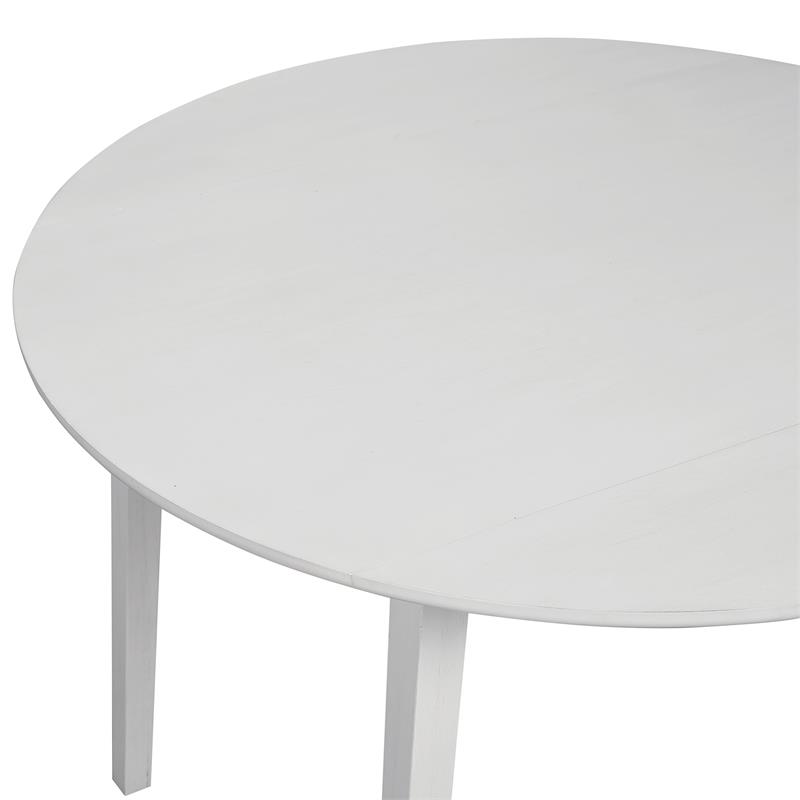 Pemberly Row Modern / Contemporary White Wood Drop-leaf Dining Table