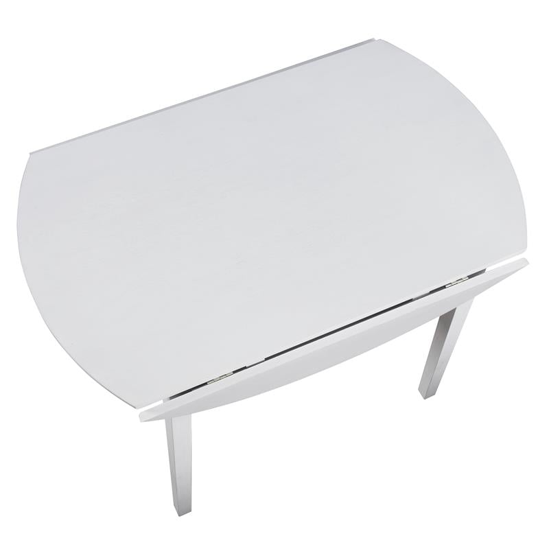 Pemberly Row Modern / Contemporary White Wood Drop-leaf Dining Table