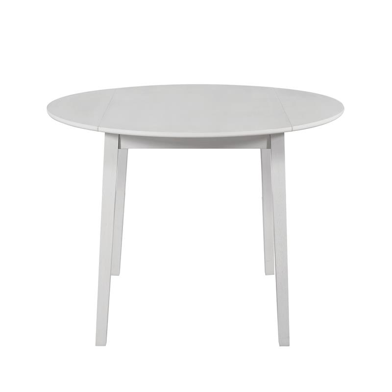 Pemberly Row Modern / Contemporary White Wood Drop-leaf Dining Table