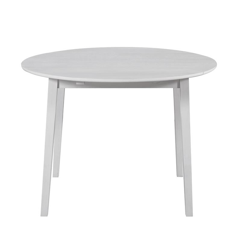 Pemberly Row Modern / Contemporary White Wood Drop-leaf Dining Table