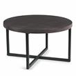 Pemberly Row Transitional Black Metal Base Coffee Table with Stools