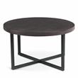 Pemberly Row Transitional Black Metal Base Coffee Table with Stools