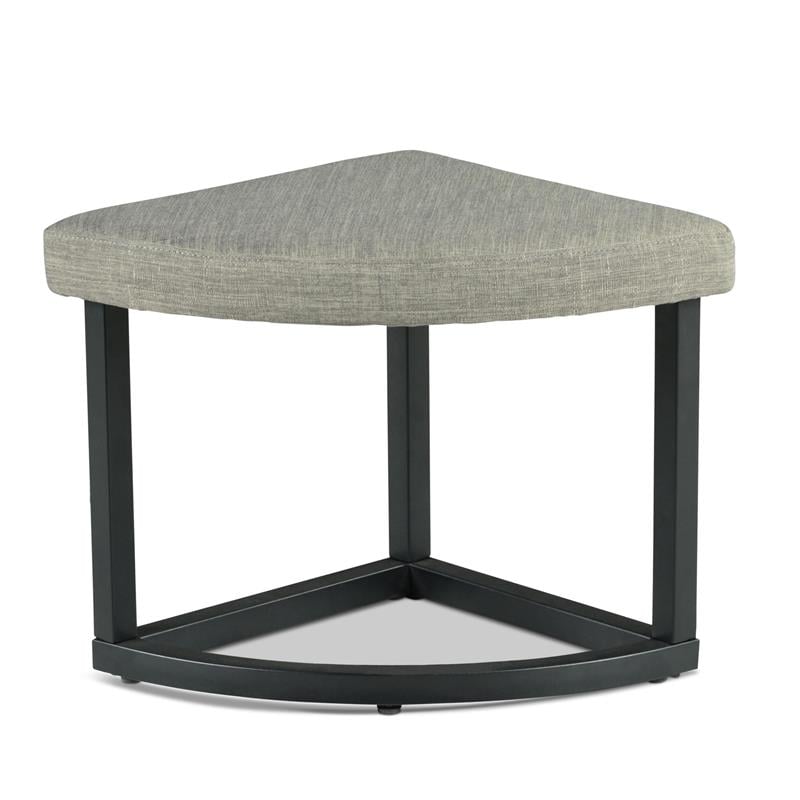Pemberly Row Transitional Black Metal Base Coffee Table with Stools