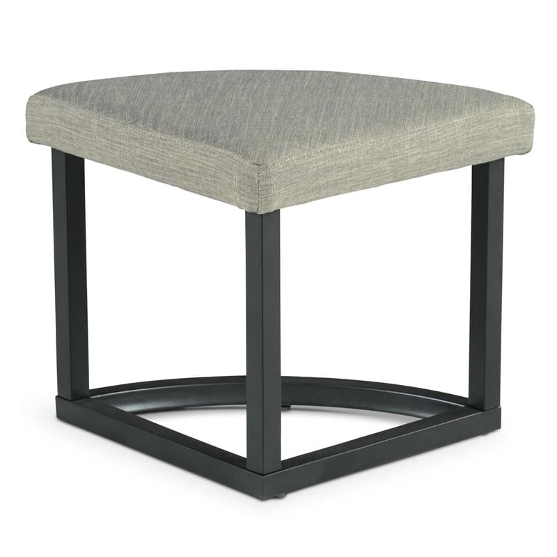 Pemberly Row Transitional Black Metal Base Coffee Table with Stools