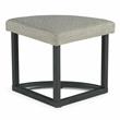 Pemberly Row Transitional Black Metal Base Coffee Table with Stools