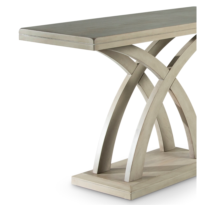 Pemberly Row Modern Transitional Gra Finishy Wood Sofa Table