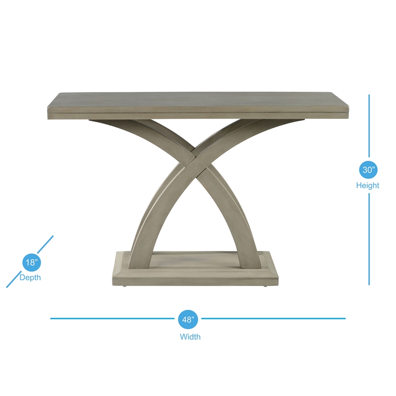 Pemberly Row Modern Transitional Gra Finishy Wood Sofa Table