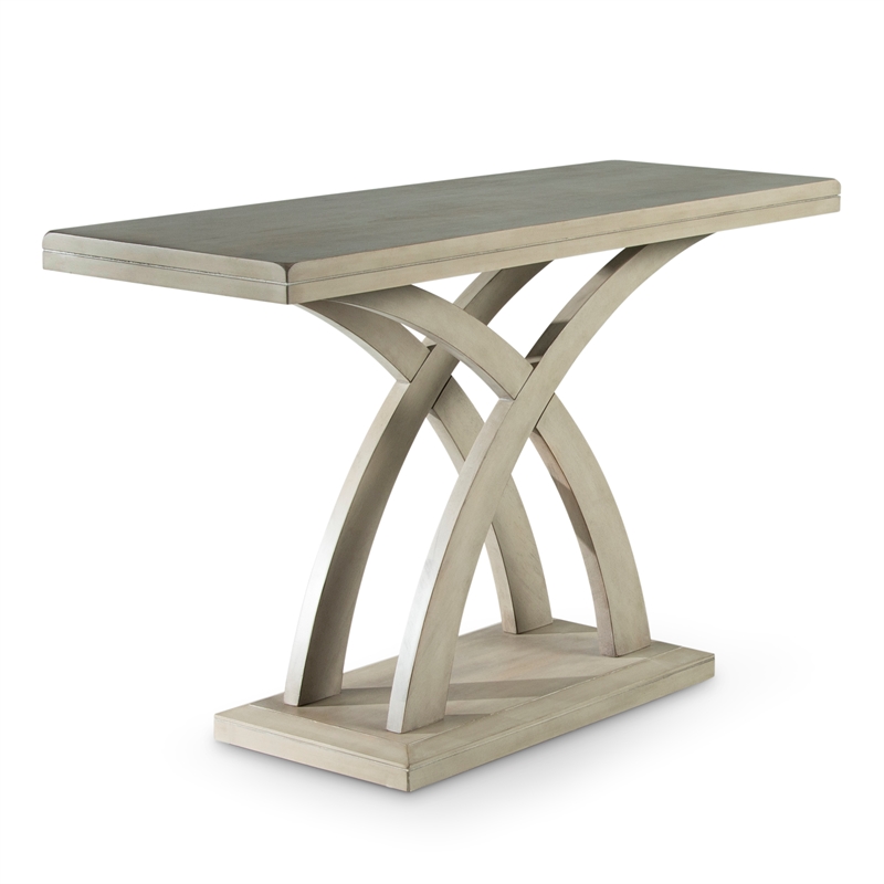 Pemberly Row Modern Transitional Gra Finishy Wood Sofa Table