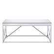 Pemberly Row Modern / Contemporary Mirror Top Chrome Cocktail Table