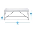 Pemberly Row Modern / Contemporary Mirror Top Chrome Cocktail Table