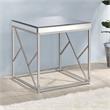Pemberly Row Modern / Contemporary Mirror Top Chrome End Table