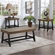 Pemberly Row Contemporary Caramel and Ebony 3-Piece Occasional Set