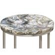 Pemberly Row Contemporary Nickel Agate Top Nesting Table - Set of 2