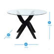 Pemberly Row Contemporary Round Black and Clear Glass Dining Table