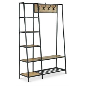Pemberly Row Modern Transitional Black Metal Finish Hall Tree