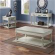 Pemberly Row Transitional White Alabaster Lift Top Coffee Table