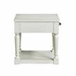 Pemberly Row Wood Farmhouse / Country White Alabaster End Table