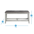 Pemberly Row Modern Transitional Stone Gray Wood Counter Bench