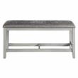 Pemberly Row Modern Transitional Stone Gray Wood Counter Bench