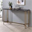 Pemberly Row Modern Transitional Black Faux Marble Sofa Table