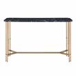 Pemberly Row Modern Transitional Black Faux Marble Sofa Table