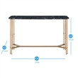 Pemberly Row Modern Transitional Black Faux Marble Sofa Table