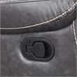 Pemberly Row Gray Faux Leather Manual Swivel Glider Recliner Chair