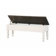 Pemberly Row Farmhouse Two-tone Ivory and Dark Oak Storage Bench