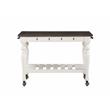 Pemberly Row Farmhouse Two-tone Ivory and Dark Oak Kitchen Cart