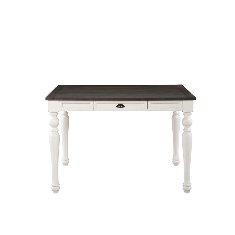 Pemberly Row Traditional Two-tone Ivory and Dark Oak Counter Table