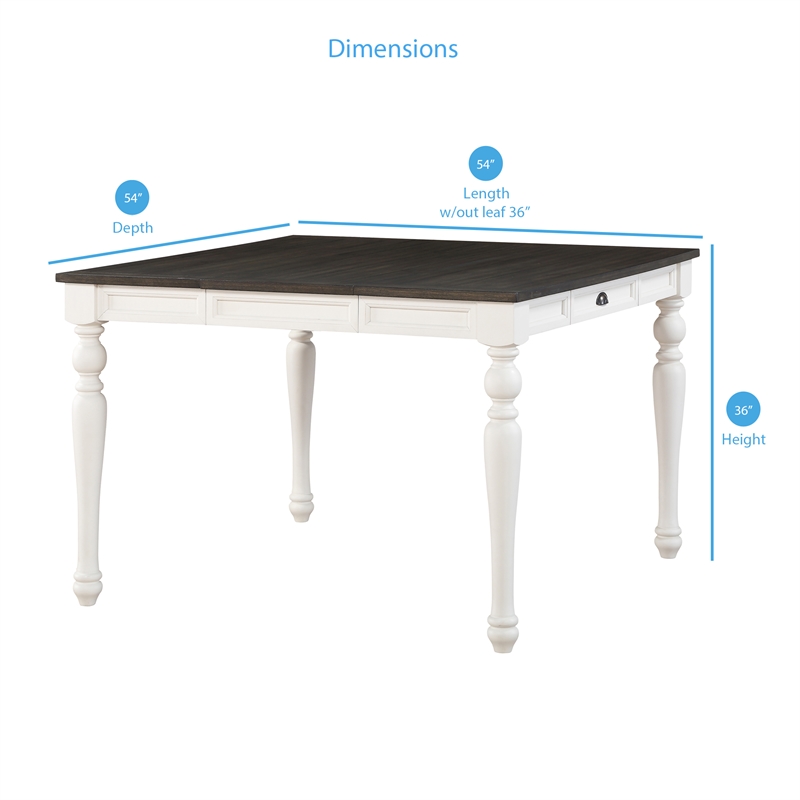 Pemberly Row Traditional Two-tone Ivory and Dark Oak Counter Table