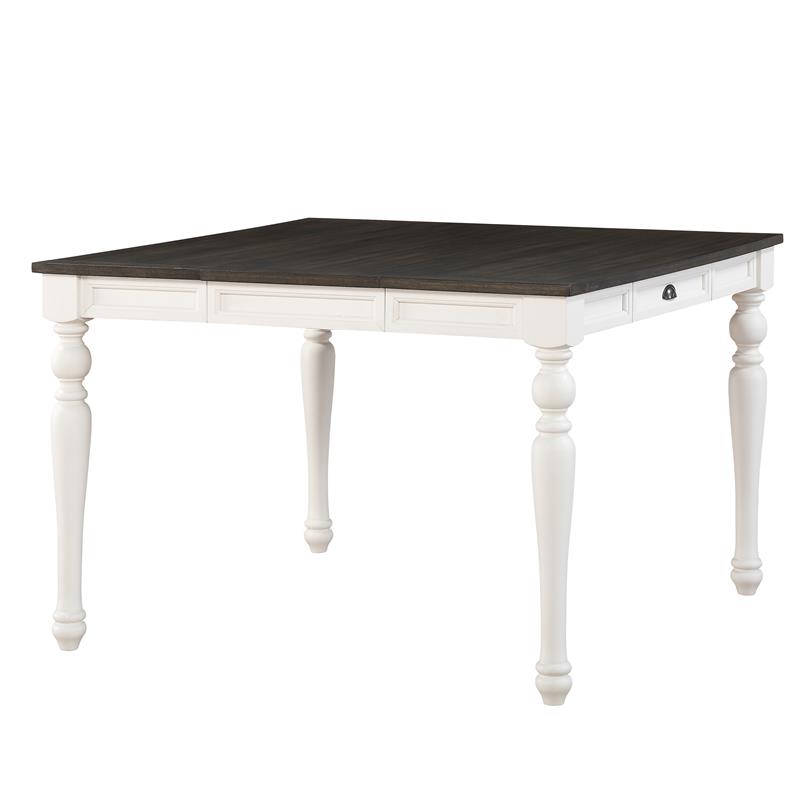Pemberly Row Traditional Two-tone Ivory and Dark Oak Counter Table