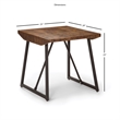 Pemberly Row Brown Wood Parquet Top with Dark Gray Iron Base End Table