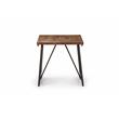 Pemberly Row Brown Wood Parquet Top with Dark Gray Iron Base End Table