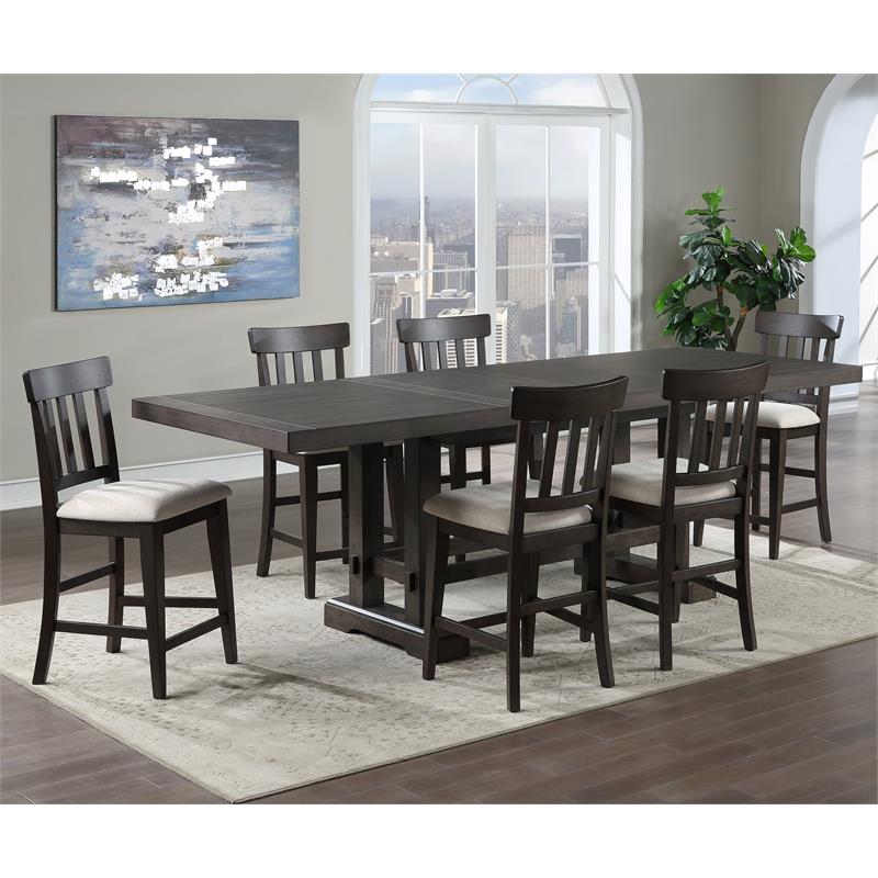 Pemberly Row Dusky Cedar Brown 7-piece Counter Height Dining Set