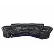 Pemberly Row Levin Black Faux Leather 3-piece Power Reclining Sectional