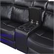 Pemberly Row Levin Black Faux Leather 3-piece Power Reclining Sectional