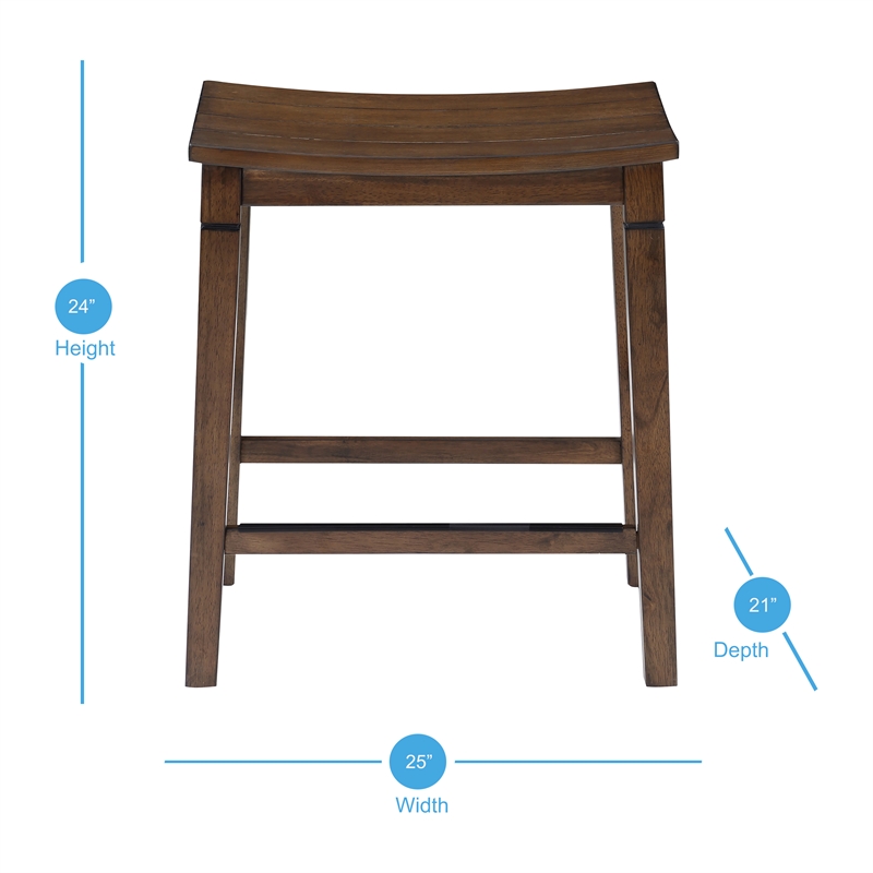 Pemberly Row Farmhouse Brown Wood 5-piece Counter Height Dining Set