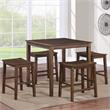 Pemberly Row Farmhouse Brown Wood 5-piece Counter Height Dining Set