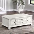 Pemberly Row Modern Farmhouse Soft White Lift-top Wood Coffee Table