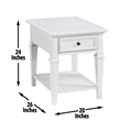 Pemberly Row Farmhouse / Country Modern Soft White Wood End Table