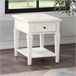 Pemberly Row Farmhouse / Country Modern Soft White Wood End Table