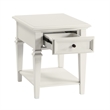 Pemberly Row Farmhouse / Country Modern Soft White Wood End Table