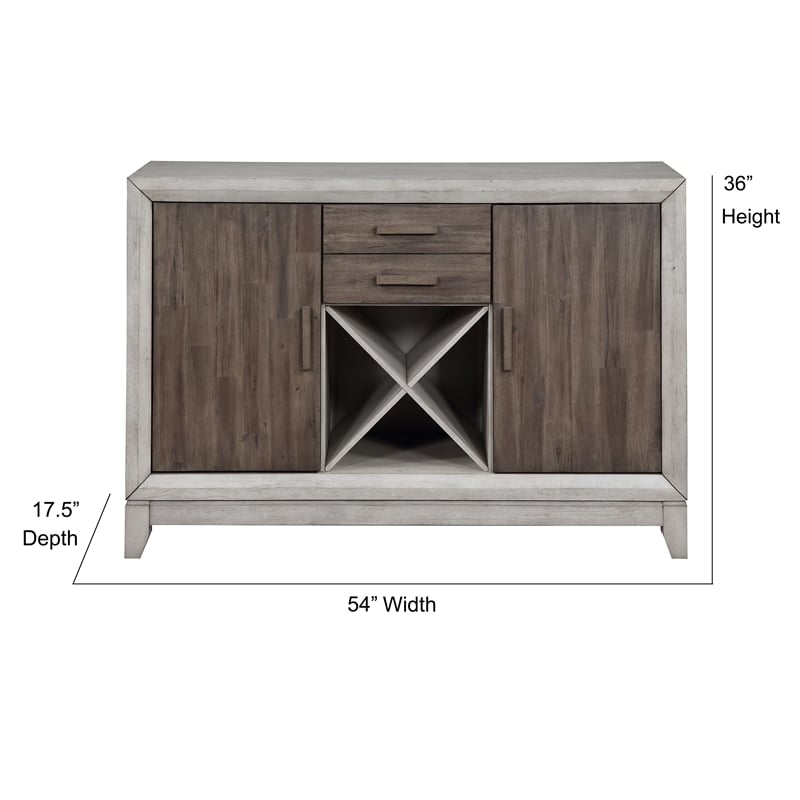 Pemberly Row Two-tone Smokey Alabaster and Brown 54-inch Server