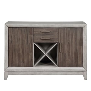 Pemberly Row Two-tone Smokey Alabaster and Brown 54-inch Server