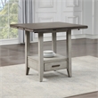 Pemberly Row Two-tone Smokey Alabaster and Brown Drop-leaf Counter Table