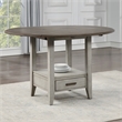 Pemberly Row Two-tone Smokey Alabaster and Brown Drop-leaf Counter Table