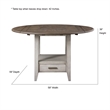 Pemberly Row Two-tone Smokey Alabaster and Brown Drop-leaf Counter Table