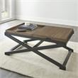 Pemberly Row Transitional Walnut and Ebony Solid Wood Cocktail Table